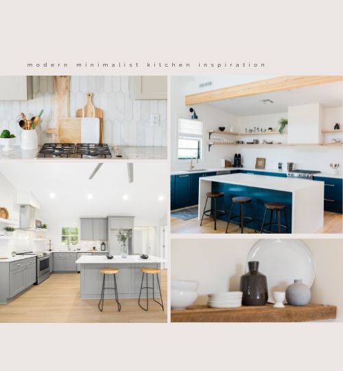 White Clean Modern Minimalist Kitchen Inspiration Mood Board Photo Collage (500 x 540 px)