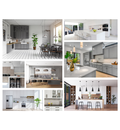 White Modern Kitchen Interior Photo Collage (500 x 540 px)